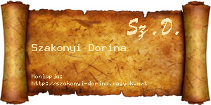 Szakonyi Dorina névjegykártya